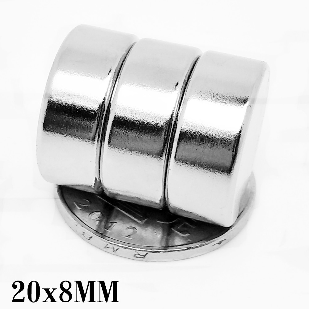 2 5 10 15 20PCS 20x8 Round Search Magnet 20mm X 8mm Rare Earth