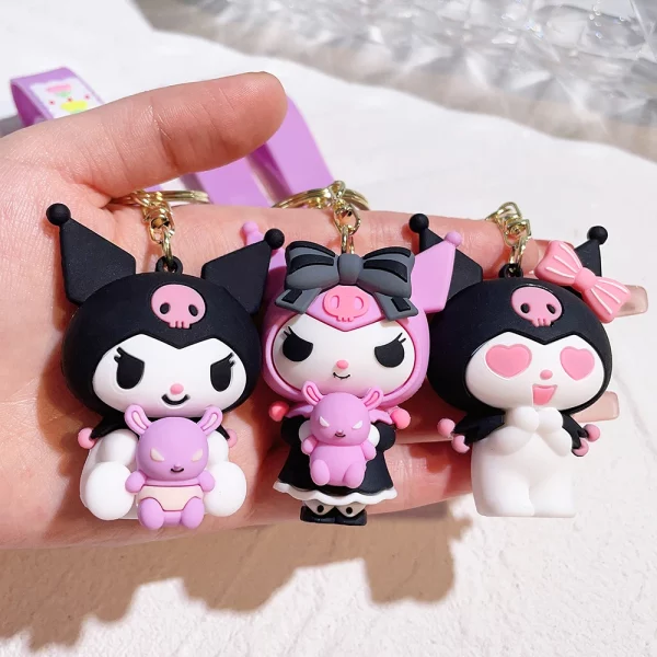 Anime Sanrio Hello Kitty Figures Keychain Kuromi My Melody Action ...