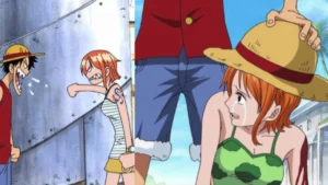 Luffy and nami in the image